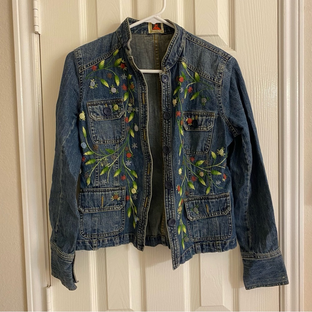 Vintage Embroidered Denim Jean Jacket